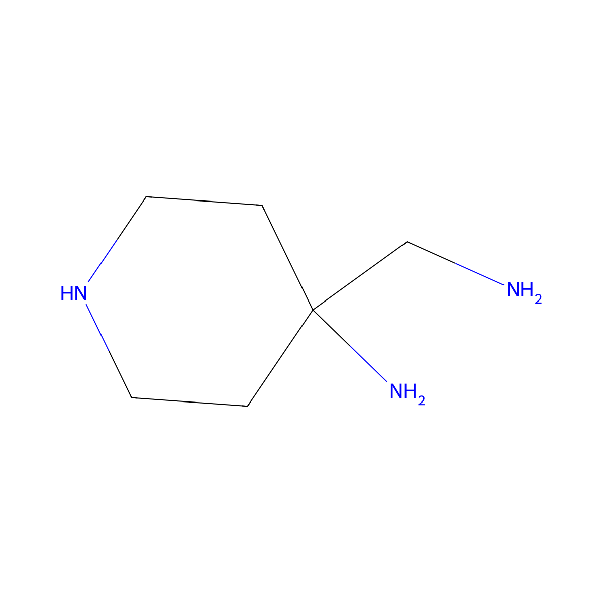 4-(Aminomethyl)piperidin-4-amine molecular structure, CAS 50289-09-3