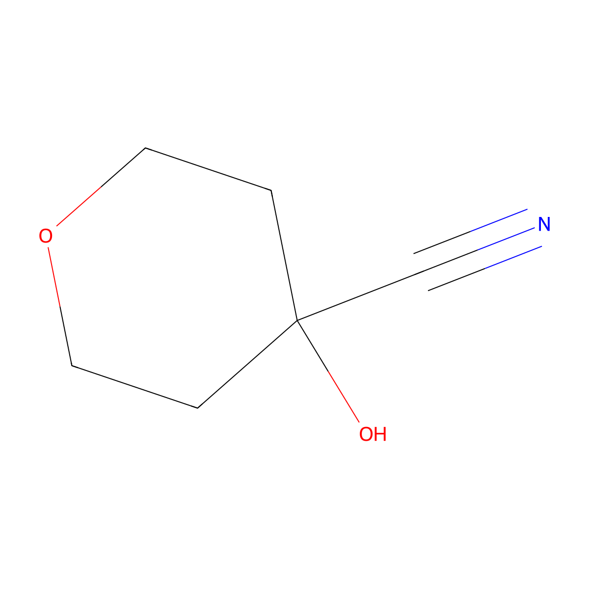 4-Hydroxyoxane-4-carbonitrile molecular structure, CAS 50289-10-6