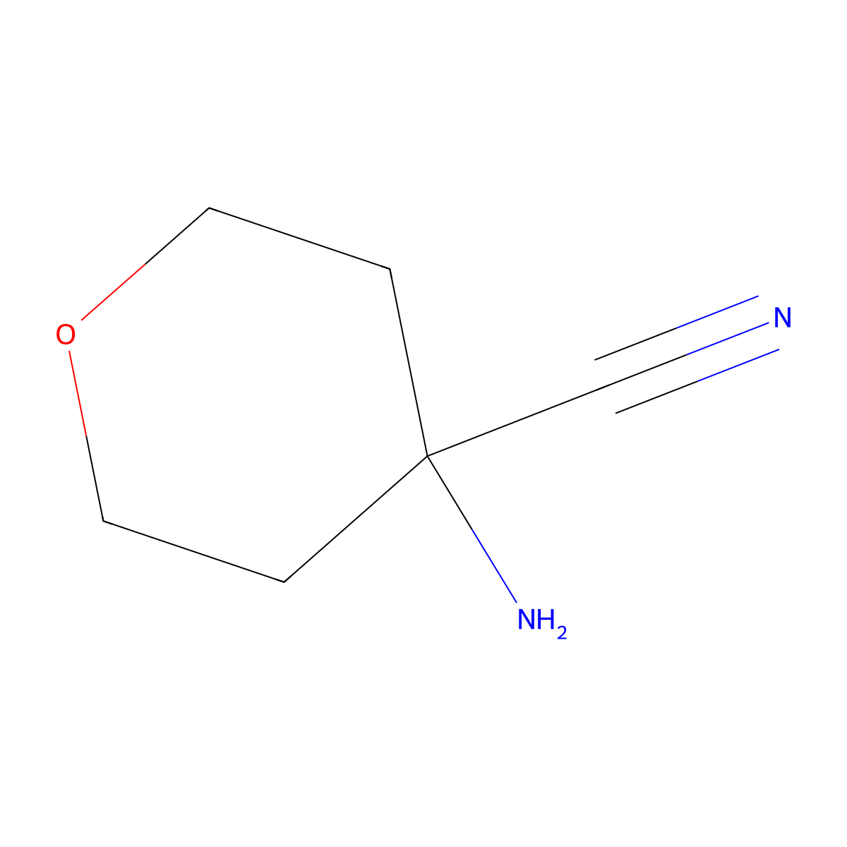 4-Aminooxane-4-carbonitrile molecular structure, CAS 50289-12-8