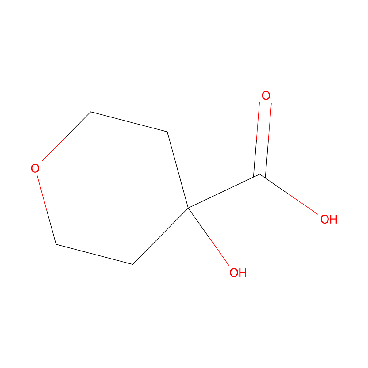 4-Hydroxyoxane-4-carboxylic acid molecular structure, CAS 50289-13-9