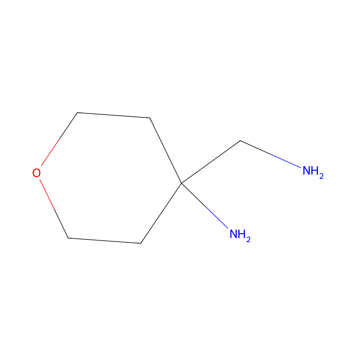 4-(Aminomethyl)oxan-4-amine molecular structure, CAS 50289-16-2