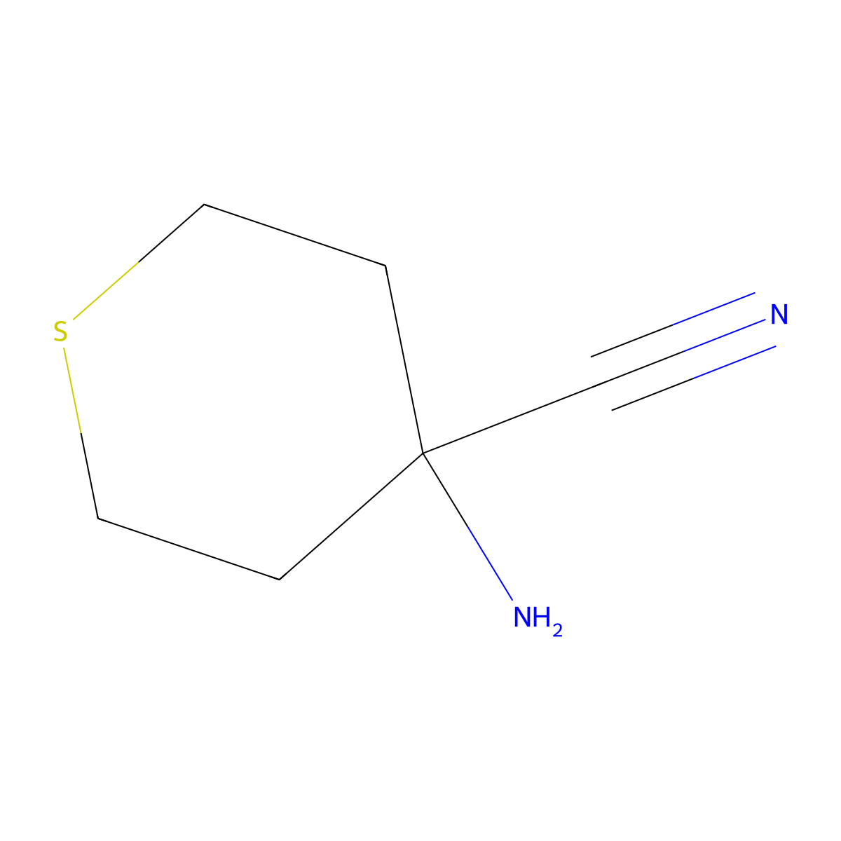 4-Aminothiane-4-carbonitrile molecular structure, CAS 50289-20-8
