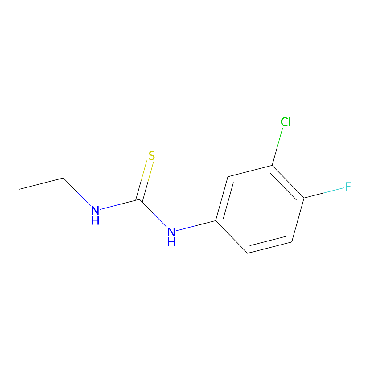 1-(3-Chloro-4-fluorophenyl)-3-ethylthiourea molecular structure, CAS 502892-92-4