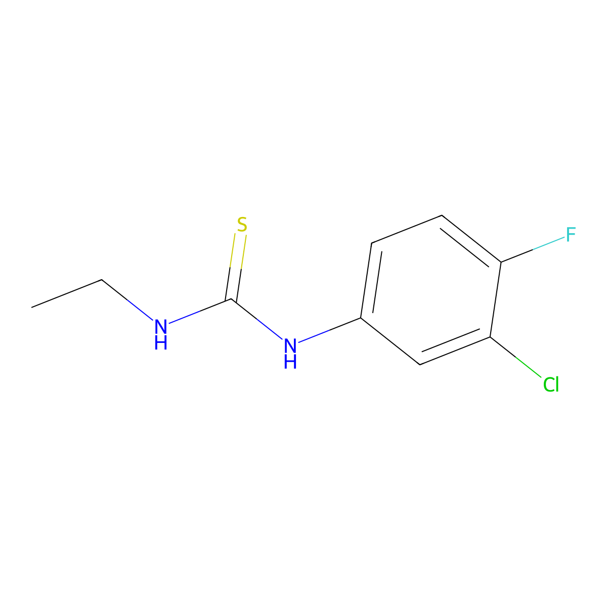 1-(3-Chloro-4-fluorophenyl)-3-ethylthiourea molecular structure, CAS 502892-92-4