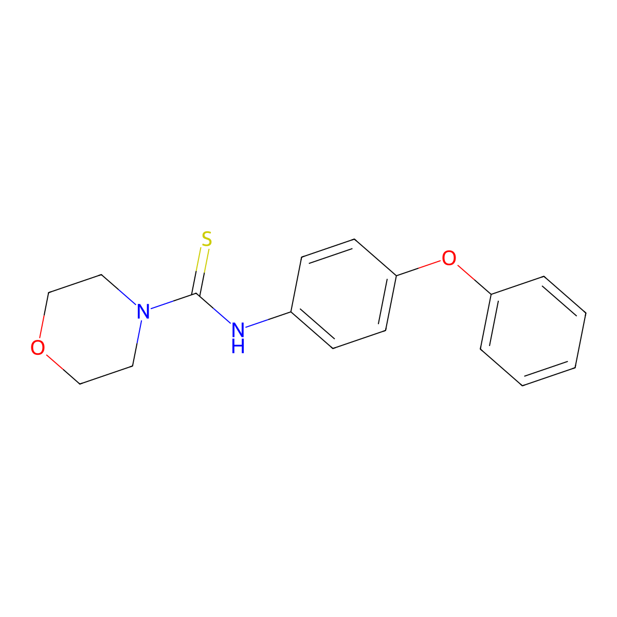 N-(4-phenoxyphenyl)morpholine-4-carbothioamide molecular structure, CAS 502893-33-6