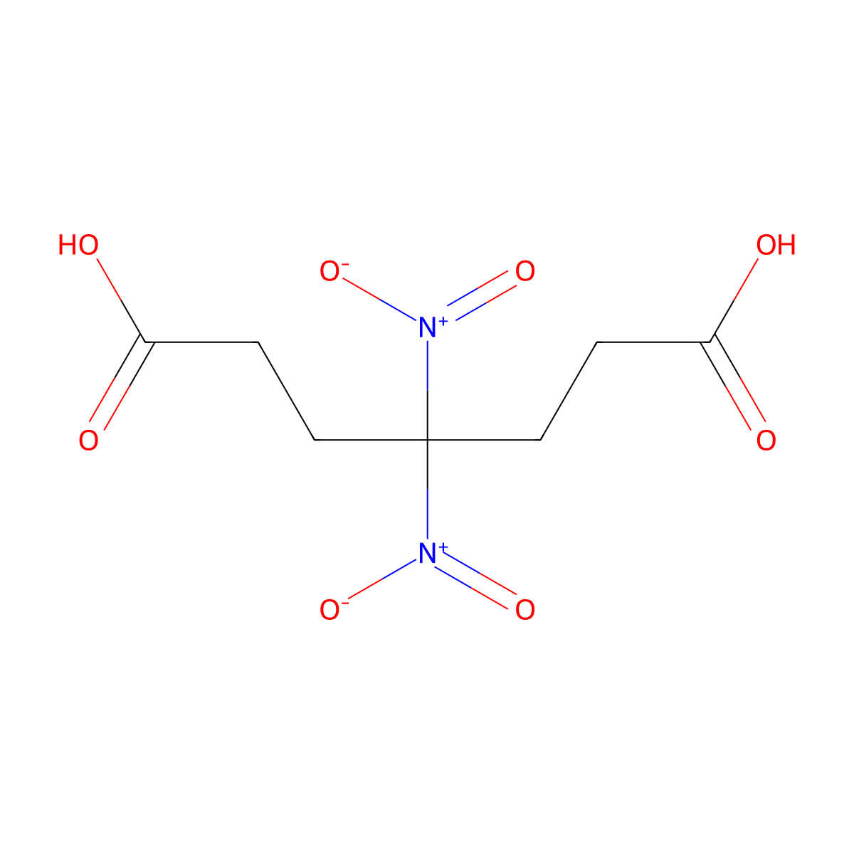 4,4-Dinitroheptanedioic acid molecular structure, CAS 5029-40-3
