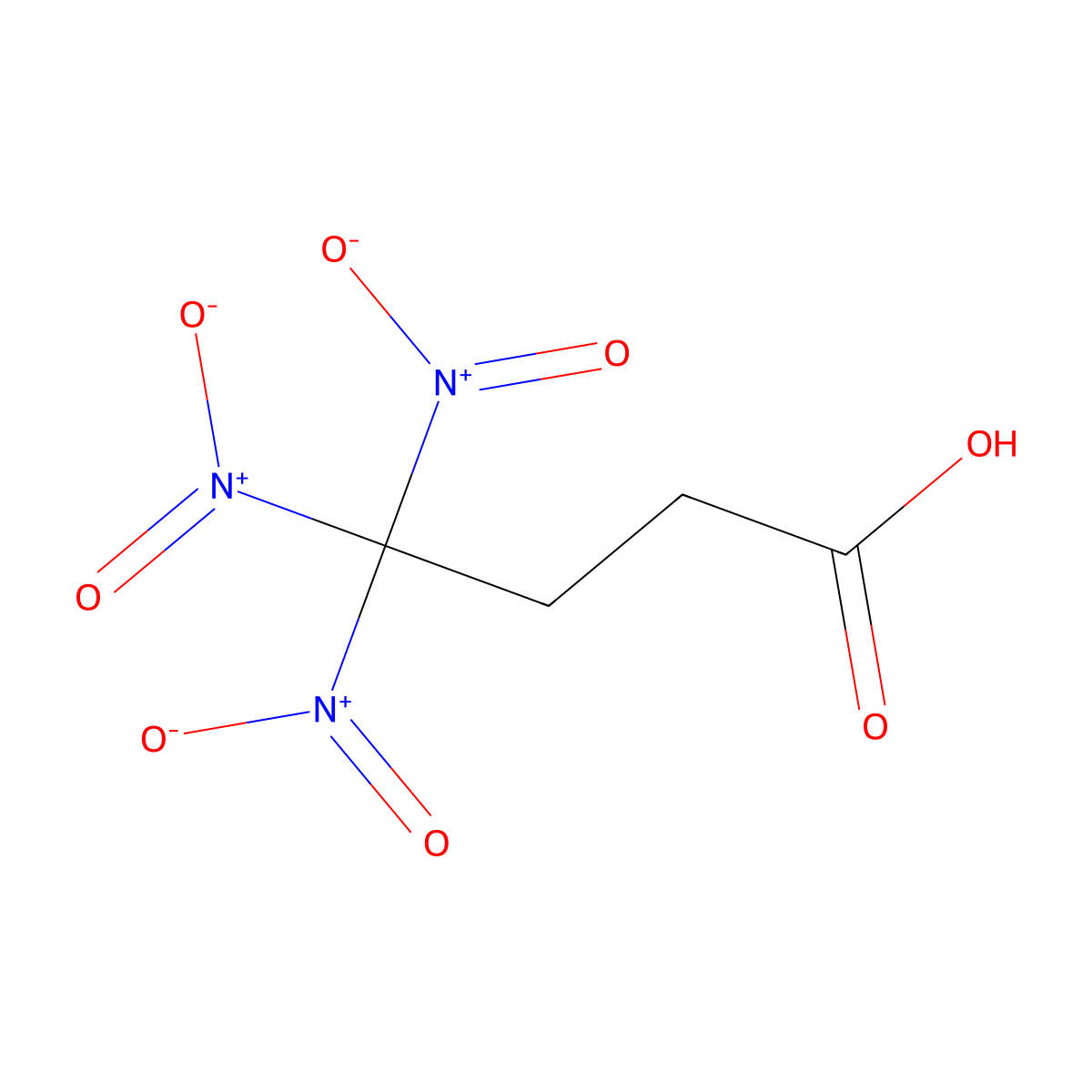 4,4,4-Trinitrobutyric acid molecular structure, CAS 5029-46-9