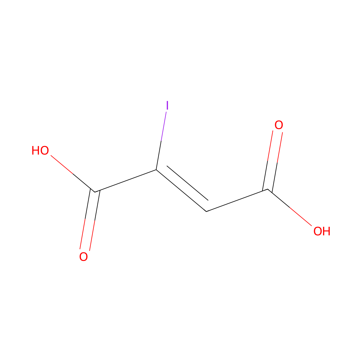 (2Z)-2-Iodo-2-butenedioic acid molecular structure, CAS 5029-68-5