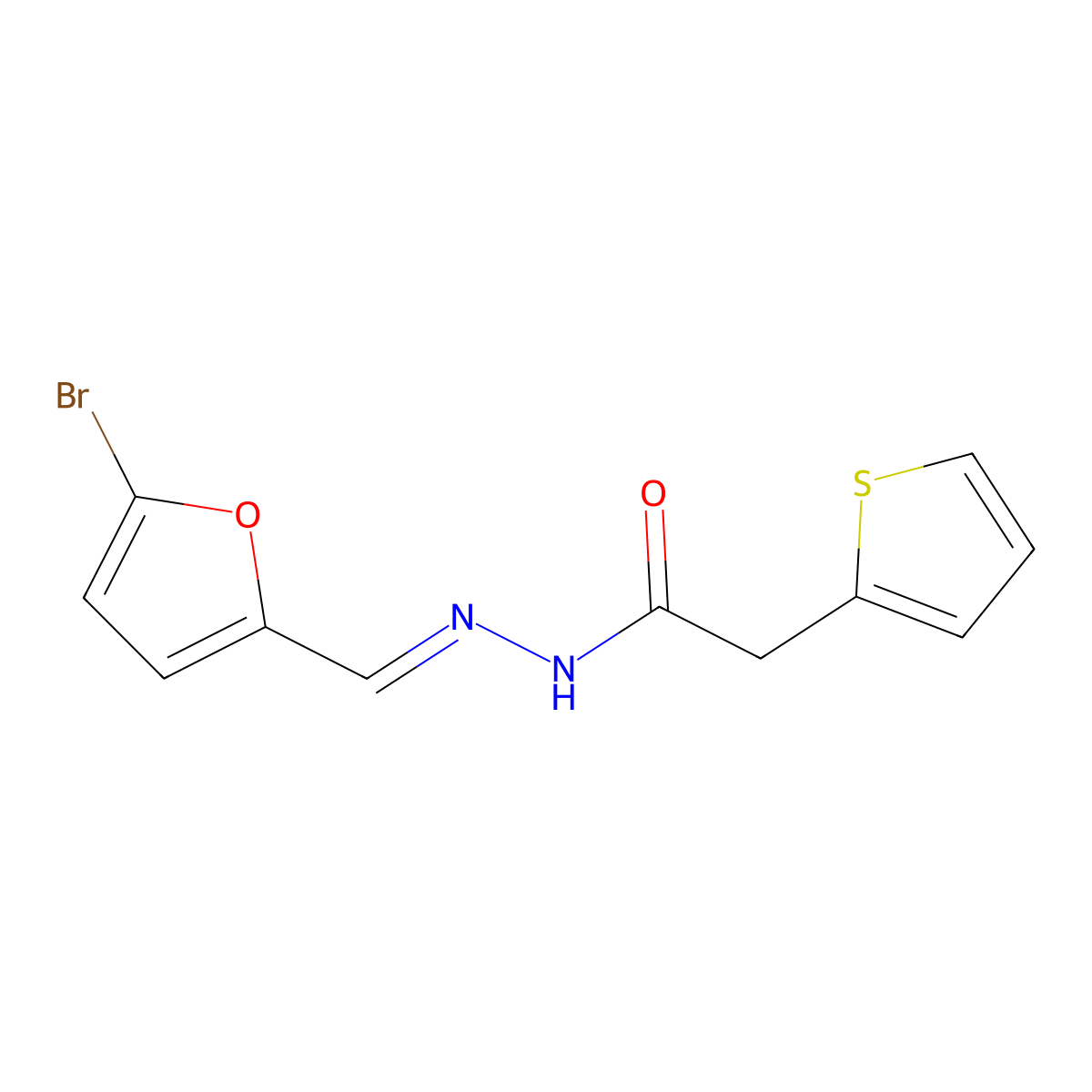 n'-[(5-Bromofuran-2-yl)methylidene]-2-(thiophen-2-yl)acetohydrazide molecular structure, CAS 5029-79-8