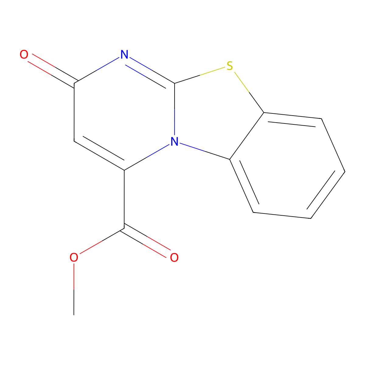 methyl 2-oxo-2H-pyrimido[2,1-b][1,3]benzothiazole-4-carboxylate molecular structure, CAS 50290-39-6