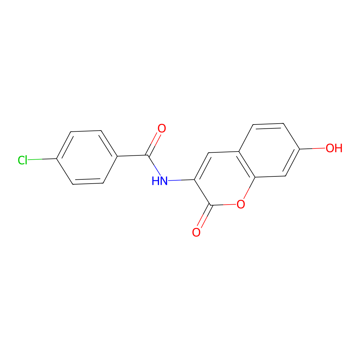 4-chloro-N-(7-hydroxy-2-oxo-2H-chromen-3-yl)benzamide molecular structure, CAS 502915-81-3