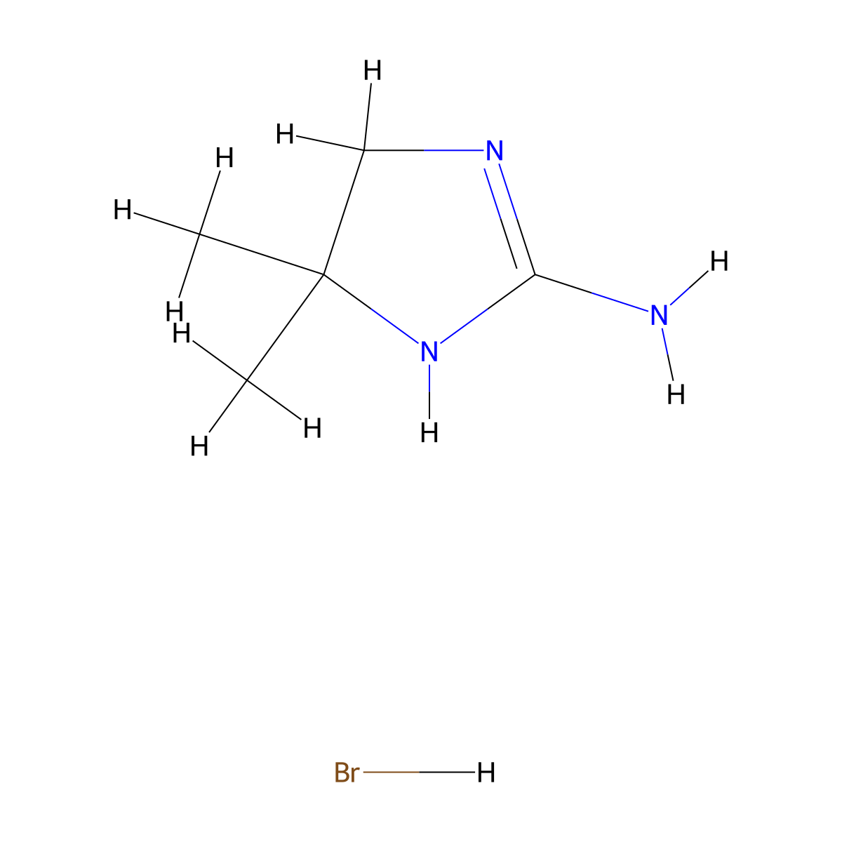 5,5-dimethyl-4,5-dihydro-1H-imidazol-2-amine hydrobromide molecular structure, CAS 502917-68-2