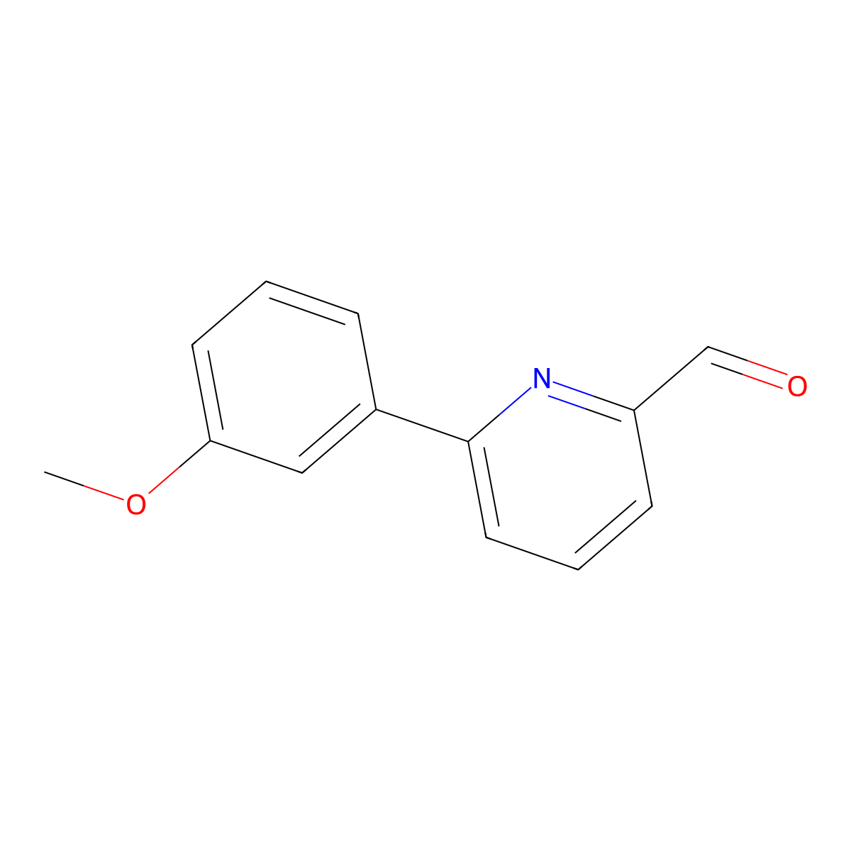 6-(3-Methoxyphenyl)picolinaldehyde molecular structure, CAS 502925-46-4