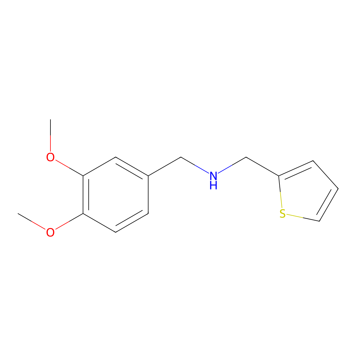 [(3,4-Dimethoxyphenyl)methyl](2-thienylmethyl)amine molecular structure, CAS 502935-34-4