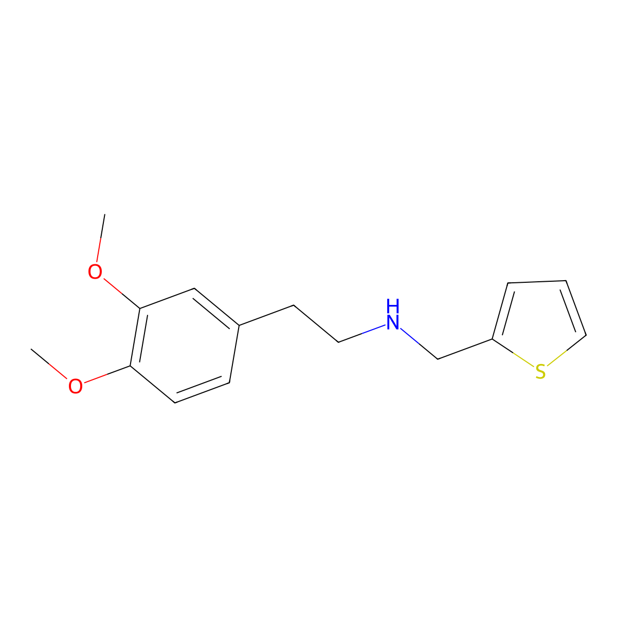 2-(3,4-dimethoxyphenyl)-N-(thiophen-2-ylmethyl)ethanamine molecular structure, CAS 502935-35-5