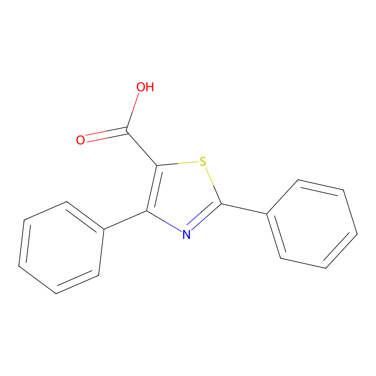 Diphenyl-1,3-thiazole-5-carboxylic acid molecular structure, CAS 502935-47-9