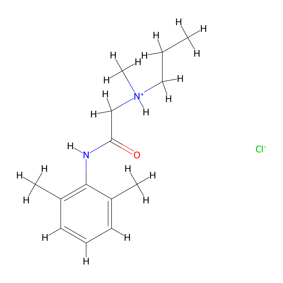 Acetamide, N-(2,6-dimethylphenyl)-2-(methylpropylamino)-, monohydrochloride molecular structure, CAS 50295-21-1