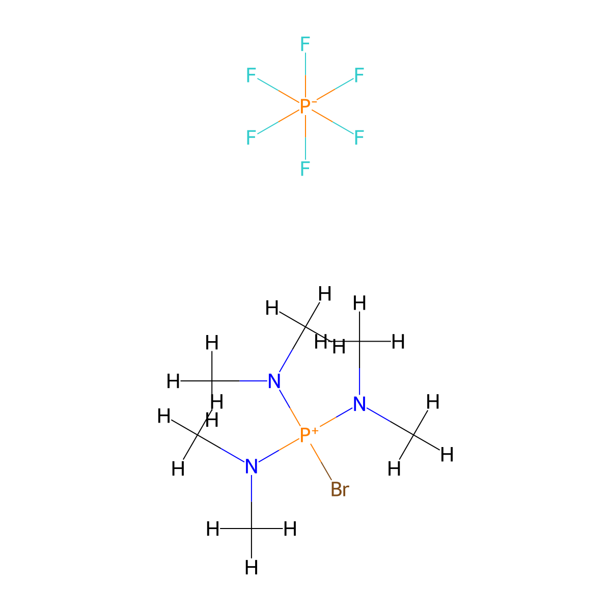 Bromotris(dimethylamino)phosphonium Hexafluorophosphate molecular structure, CAS 50296-37-2
