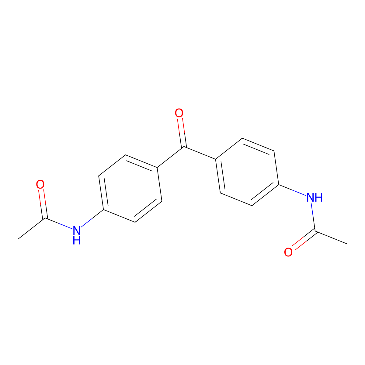 N-(4-(4-(Acetylamino)benzoyl)phenyl)acetamide molecular structure, CAS 50296-99-6