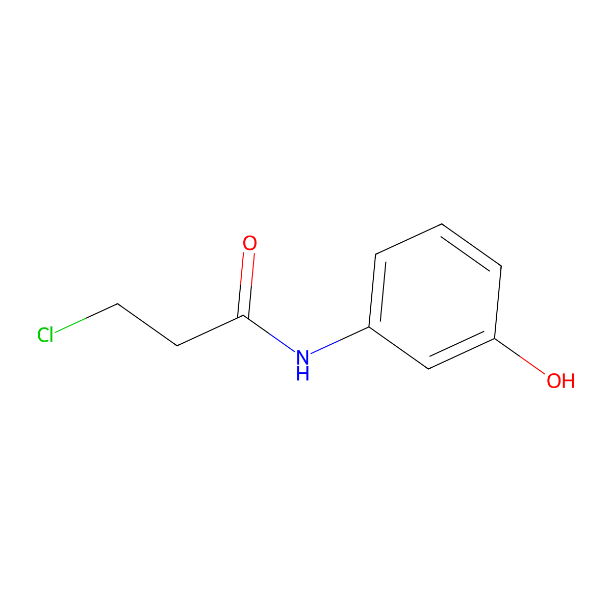 3-Chloro-N-(3-hydroxyphenyl)propanamide molecular structure, CAS 50297-40-0