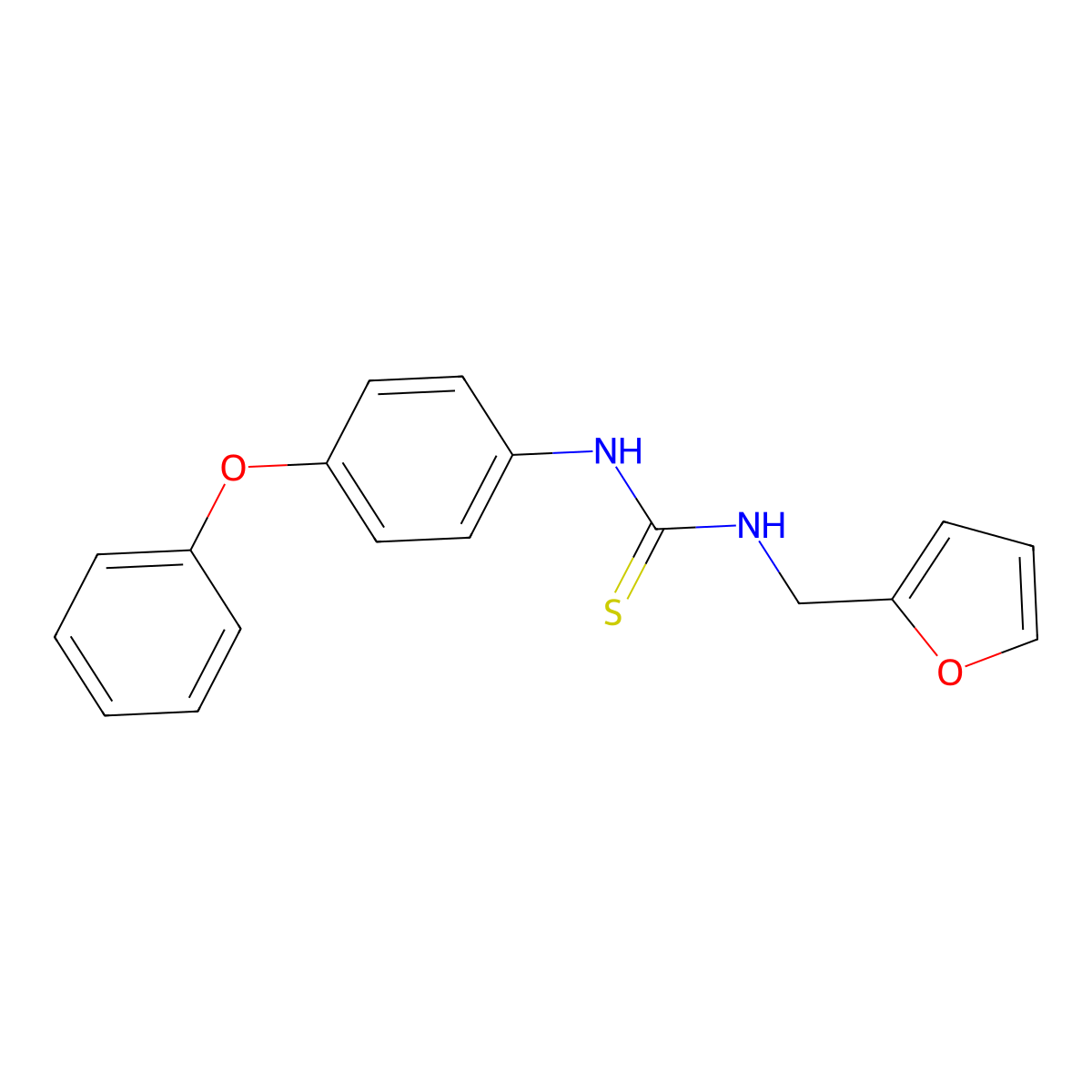 1-(2-Furanylmethyl)-3-(4-phenoxyphenyl)thiourea molecular structure, CAS 502977-14-2