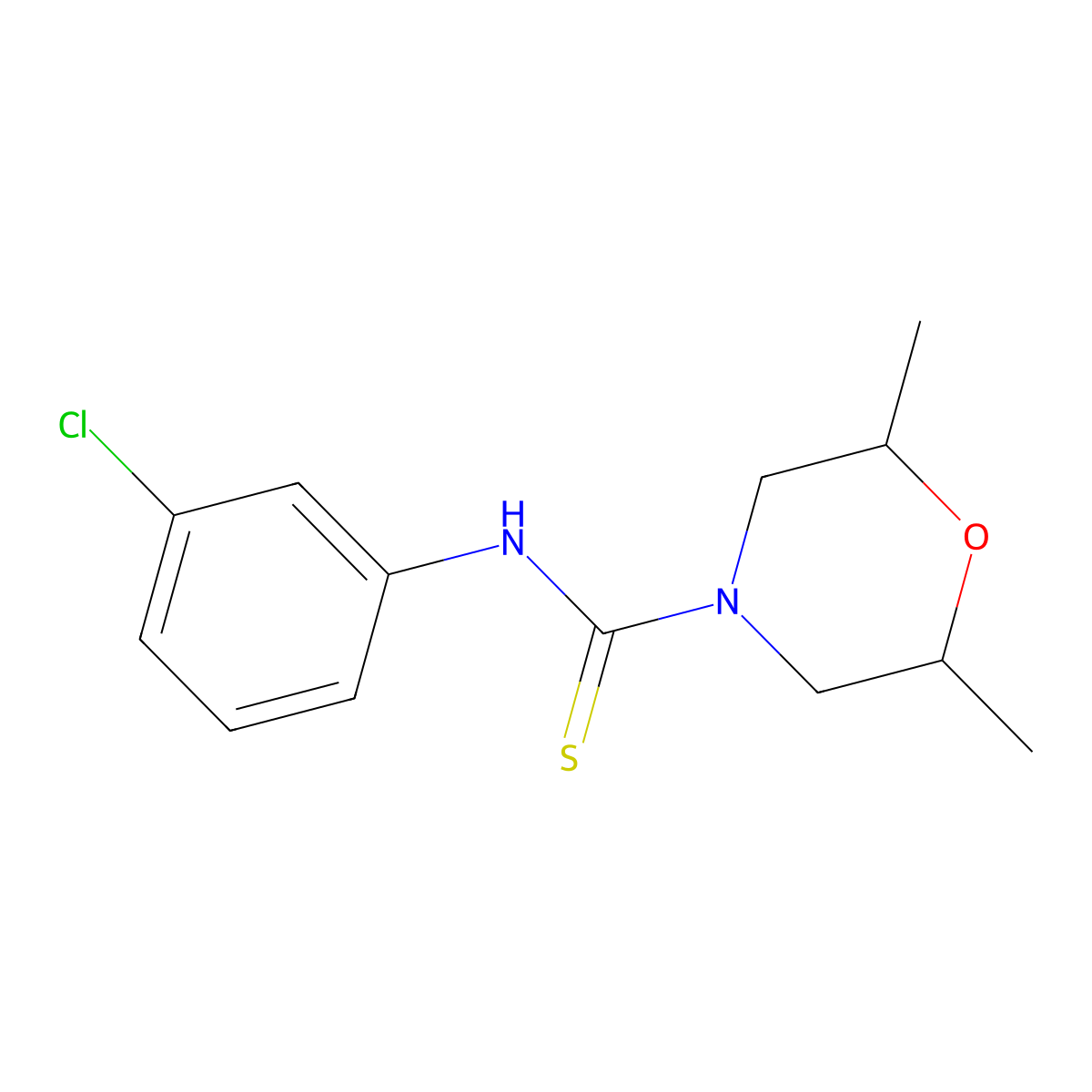 N-(3-chlorophenyl)-2,6-dimethylmorpholine-4-carbothioamide molecular structure, CAS 502985-30-0