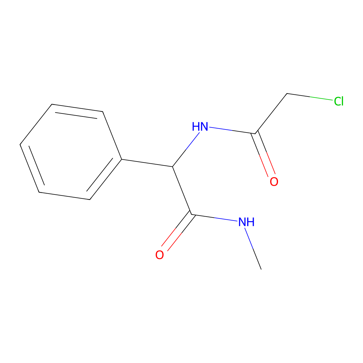 2-(2-chloroacetamido)-N-methyl-2-phenylacetamide molecular structure, CAS 502989-57-3