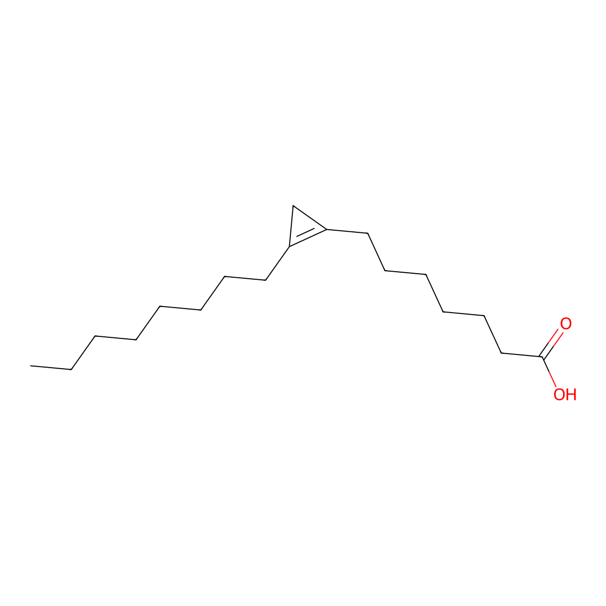Malvalic acid molecular structure, CAS 503-05-9