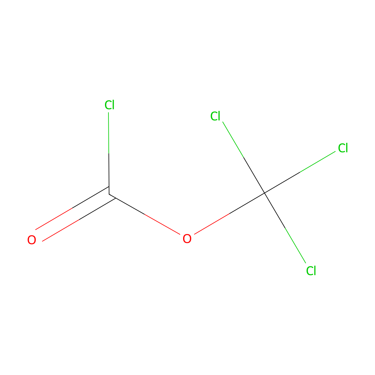 Diphosgene molecular structure, CAS 503-38-8