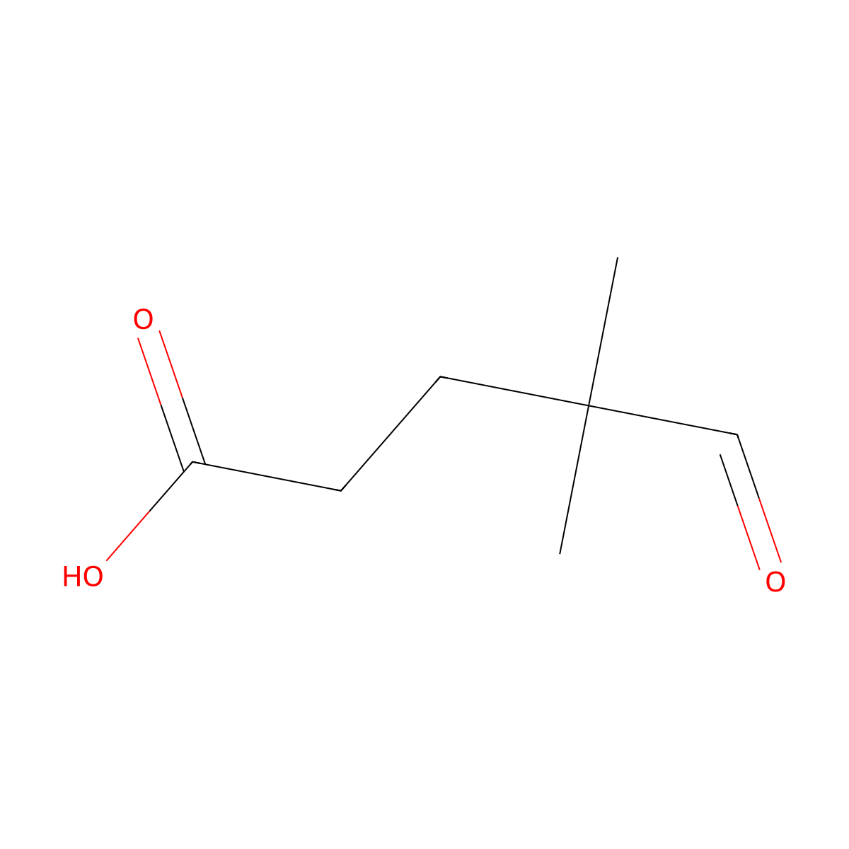 Pentanoic acid, 4,4-dimethyl-5-oxo- molecular structure, CAS 503-53-7