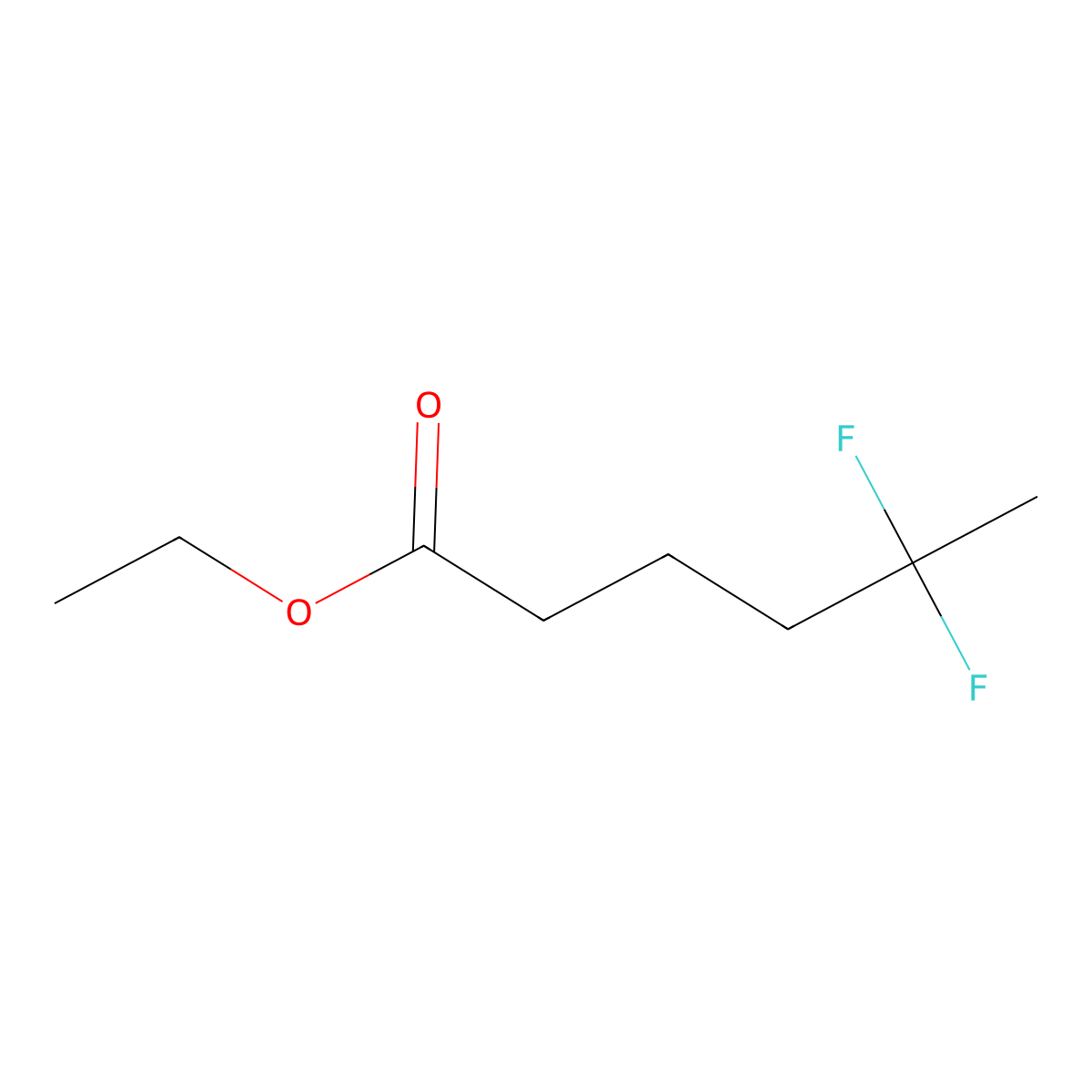 Ethyl 5,5-difluorohexanoate molecular structure, CAS 503-55-9