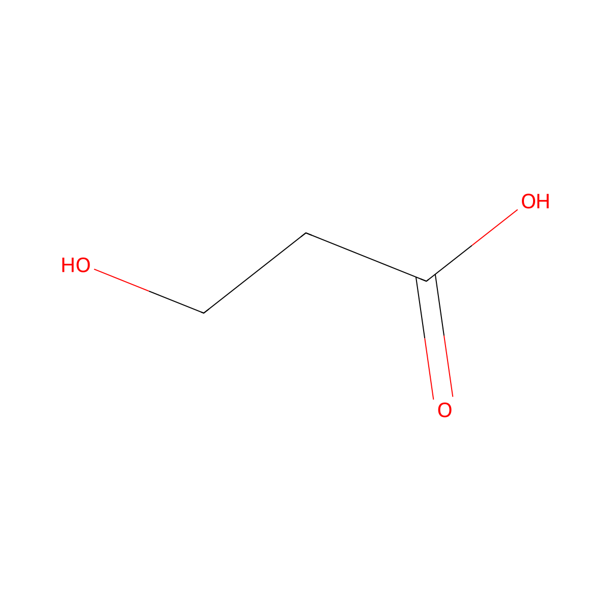 3-Hydroxypropionic acid molecular structure, CAS 503-66-2