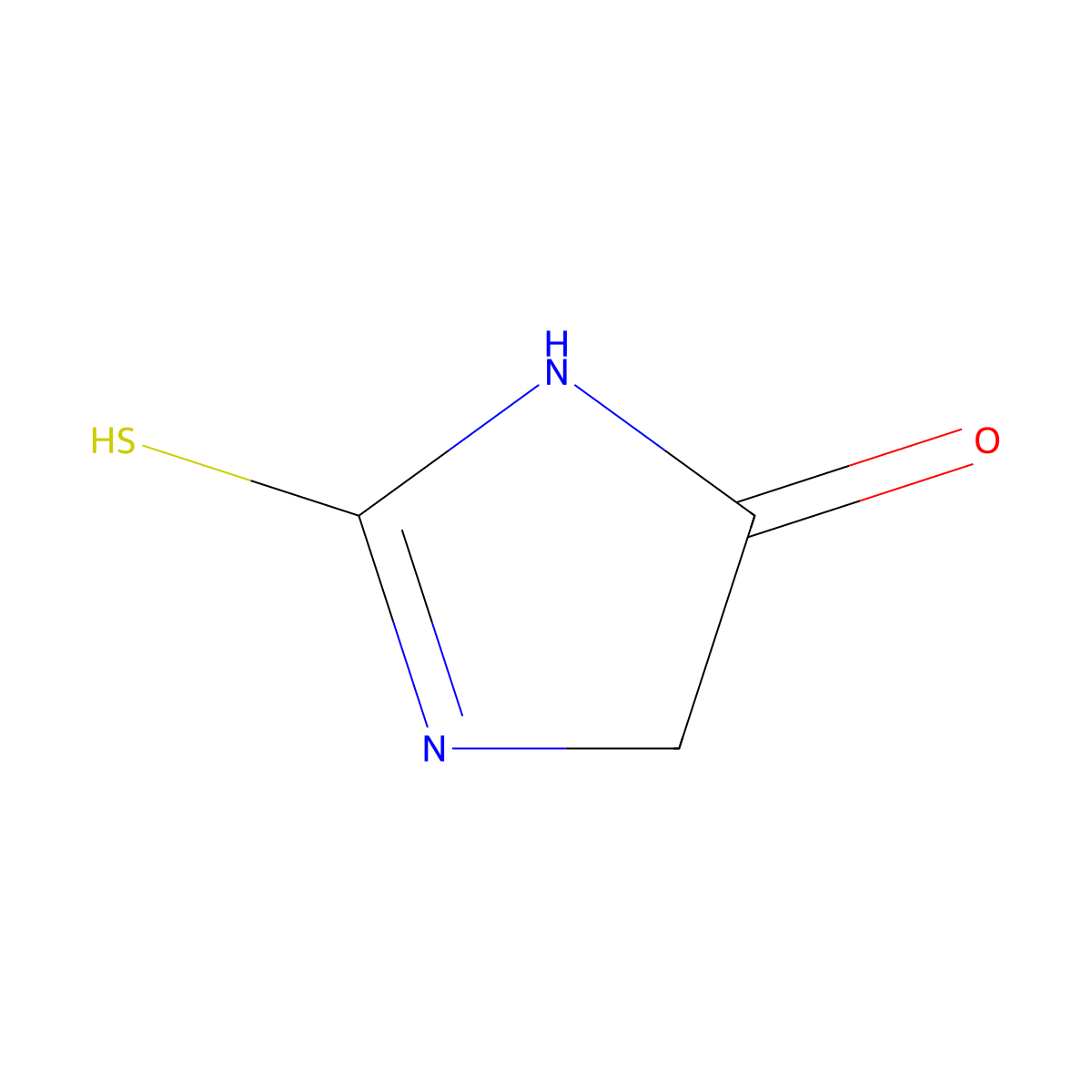 2-sulfanyl-1,4-dihydroimidazol-5-one molecular structure, CAS 503-87-7