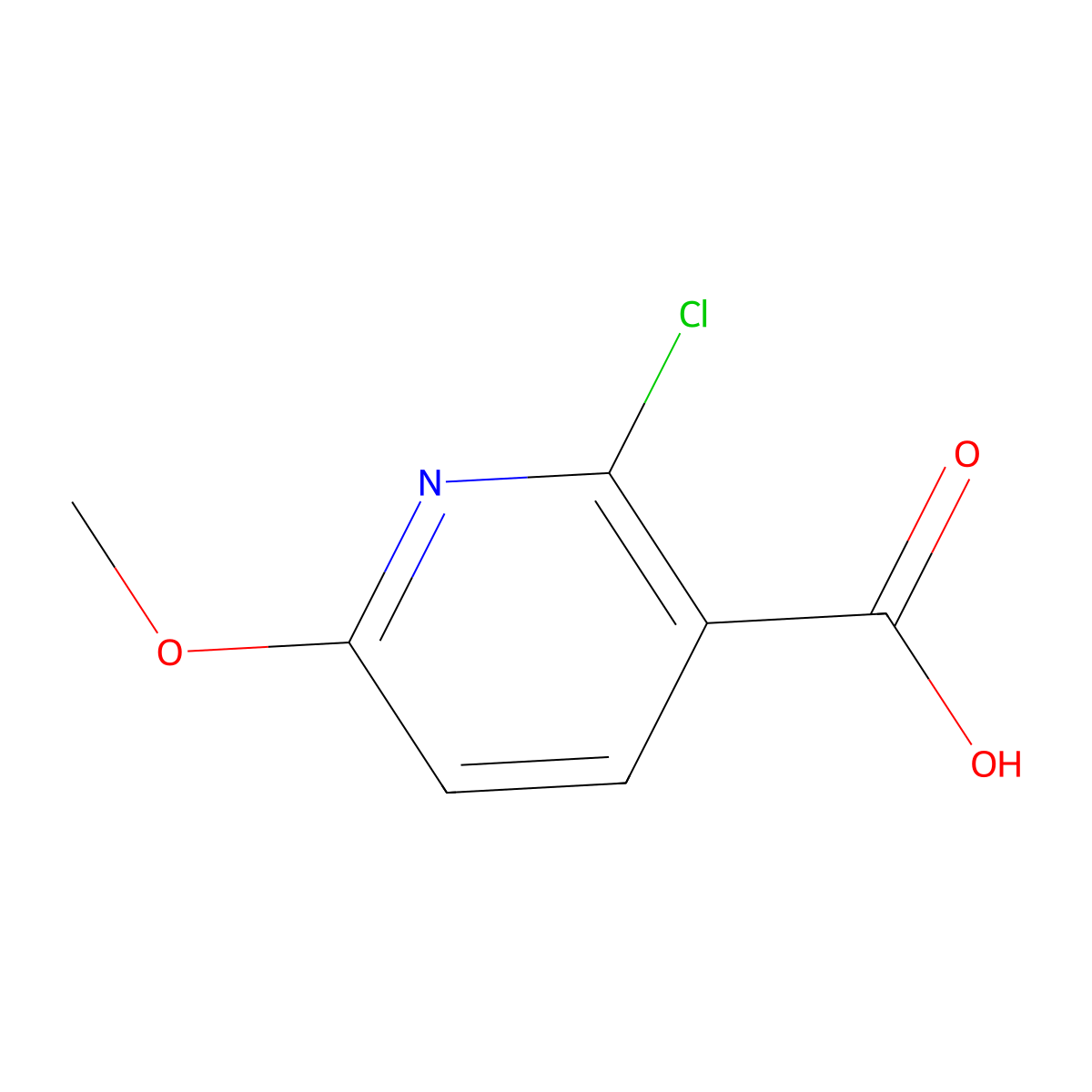 2-Chloro-6-methoxypyridine-3-carboxylic acid molecular structure, CAS 503000-87-1