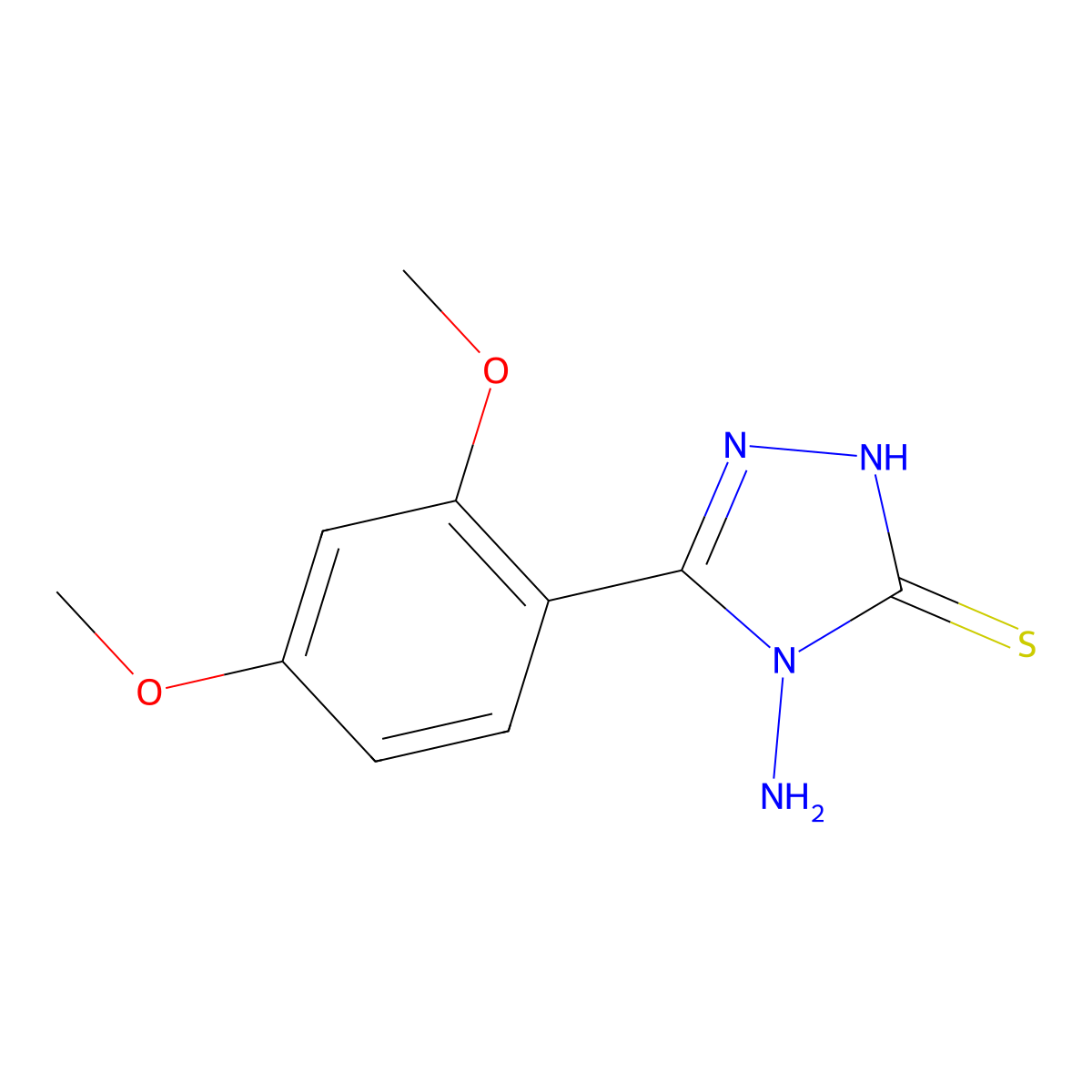 4-amino-5-(2,4-dimethoxyphenyl)-4H-1,2,4-triazole-3-thiol molecular structure, CAS 503004-44-2