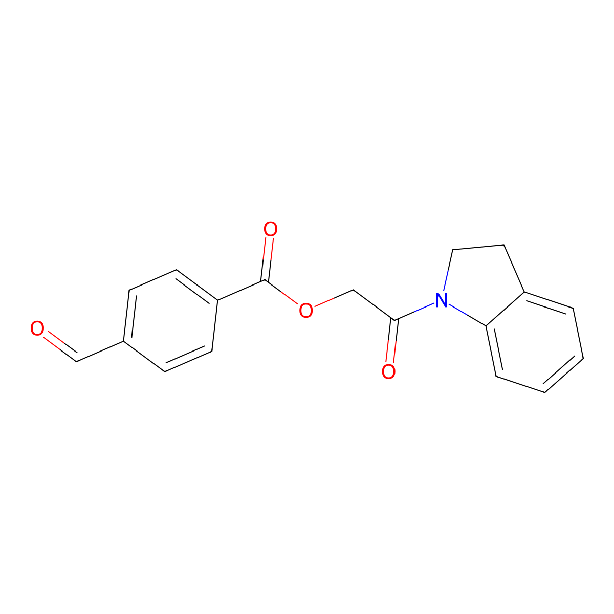 [2-(2,3-Dihydroindol-1-yl)-2-oxoethyl] 4-formylbenzoate molecular structure, CAS 503007-83-8