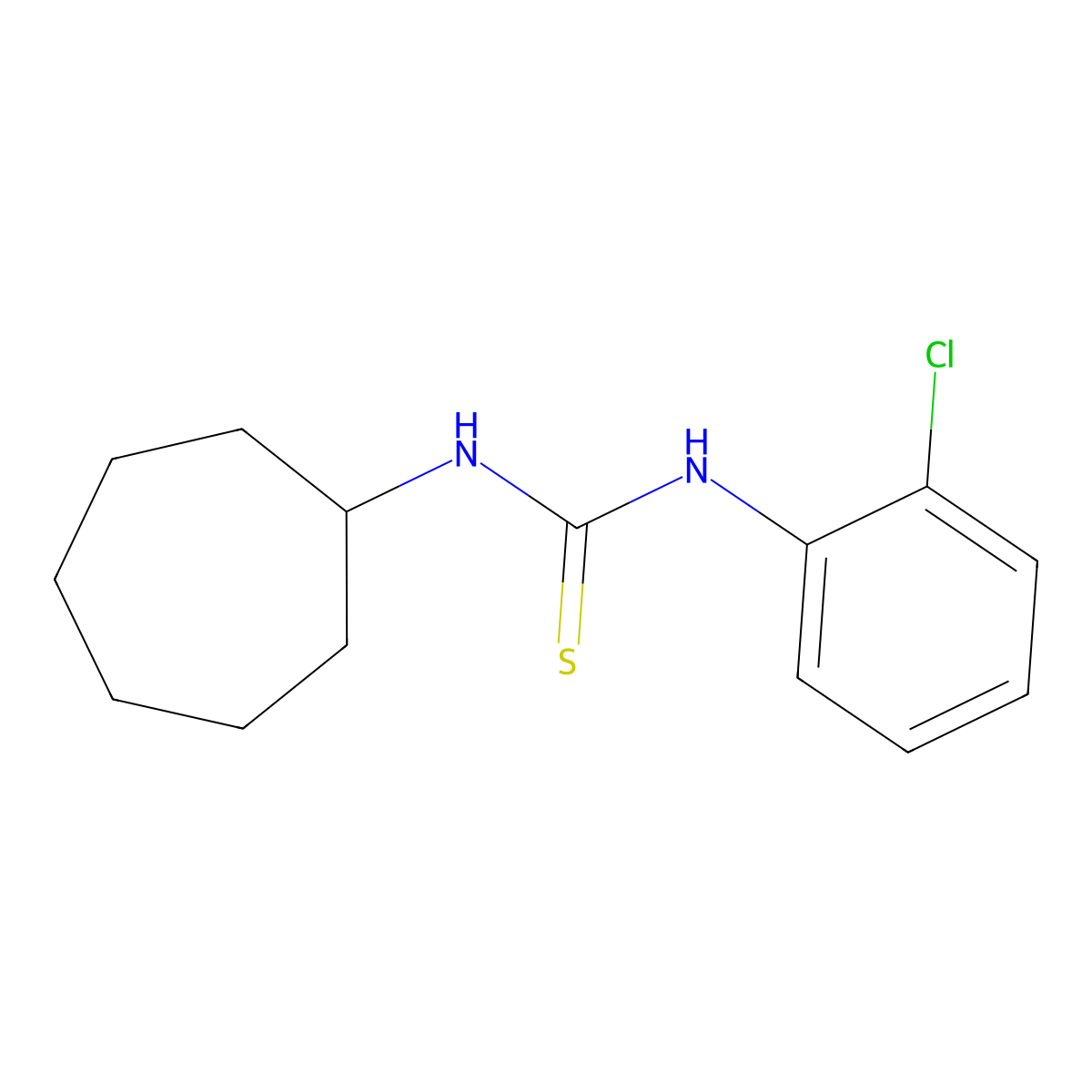 1-(2-Chlorophenyl)-3-cycloheptylthiourea molecular structure, CAS 503008-75-1