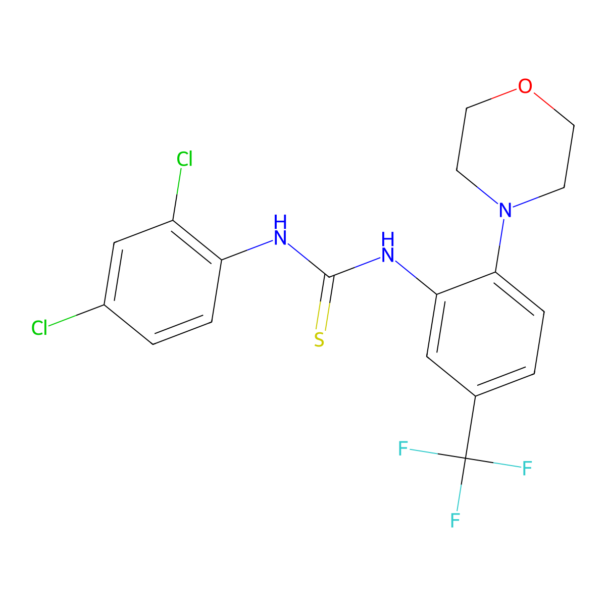 1-(2,4-Dichlorophenyl)-3-(2-morpholin-4-YL-5-(trifluoromethyl)phenyl)thiourea molecular structure, CAS 503010-56-8