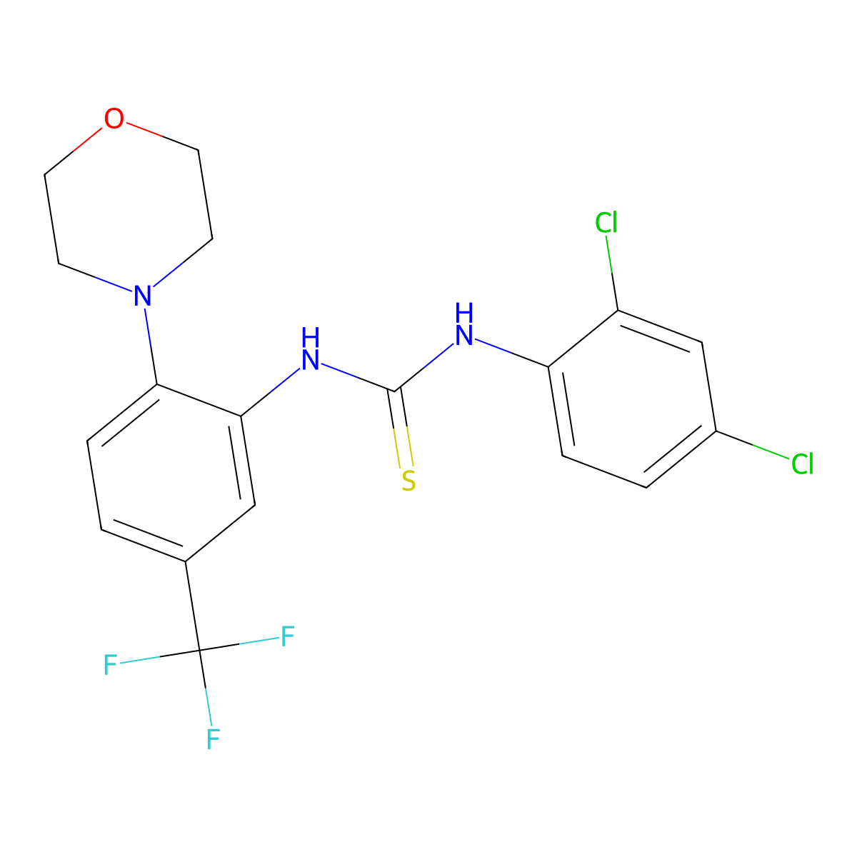 1-(2,4-Dichlorophenyl)-3-(2-morpholin-4-YL-5-(trifluoromethyl)phenyl)thiourea molecular structure, CAS 503010-56-8