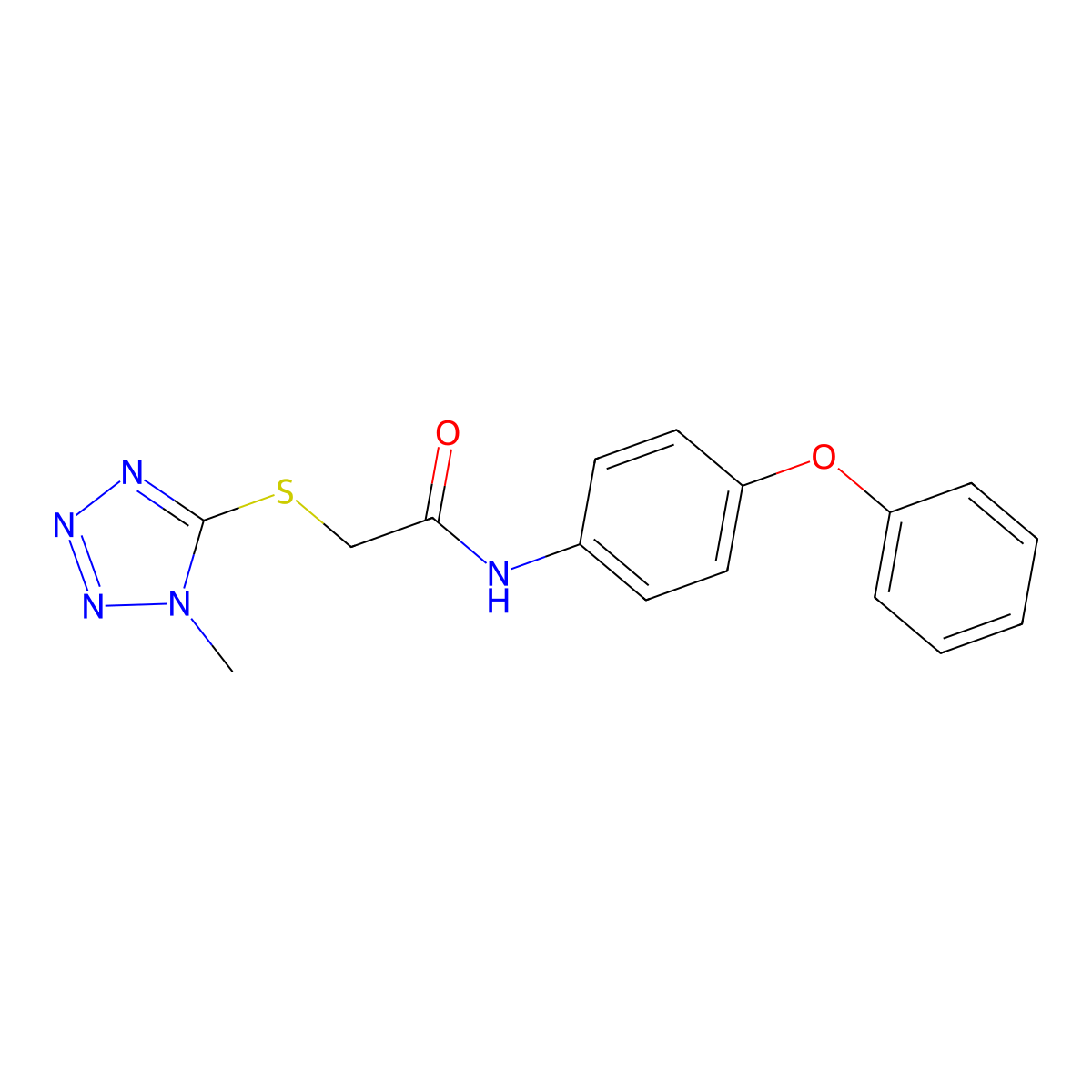 2-(1-methyltetrazol-5-yl)sulfanyl-N-(4-phenoxyphenyl)acetamide molecular structure, CAS 503012-66-6