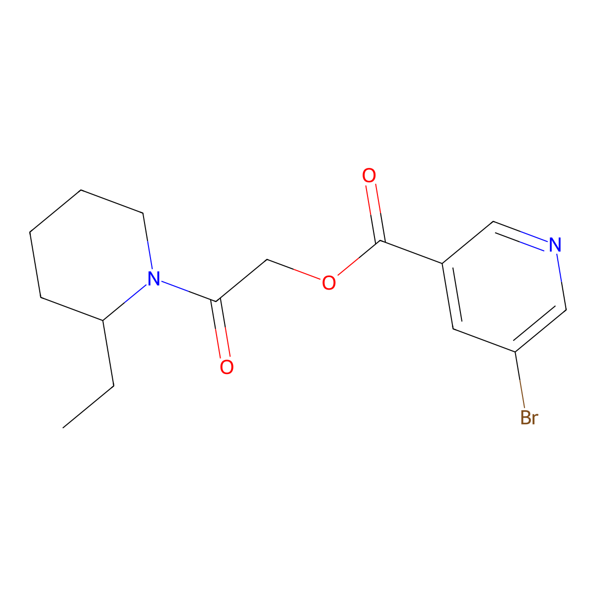 2-(2-Ethylpiperidin-1-yl)-2-oxoethyl 5-bromopyridine-3-carboxylate molecular structure, CAS 503019-21-4