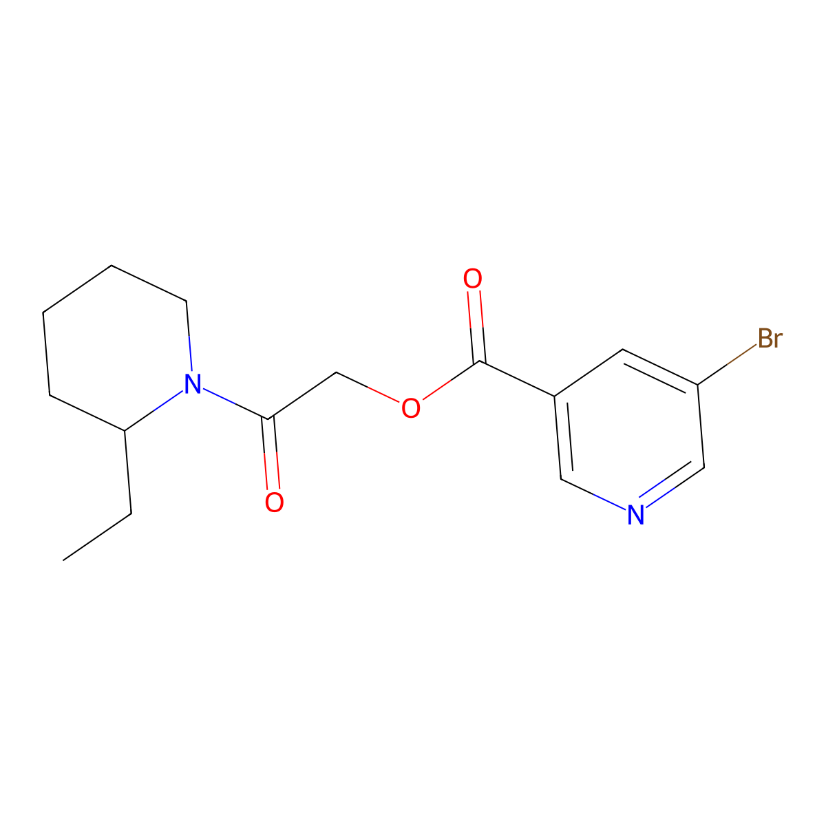 2-(2-Ethylpiperidin-1-yl)-2-oxoethyl 5-bromopyridine-3-carboxylate molecular structure, CAS 503019-21-4