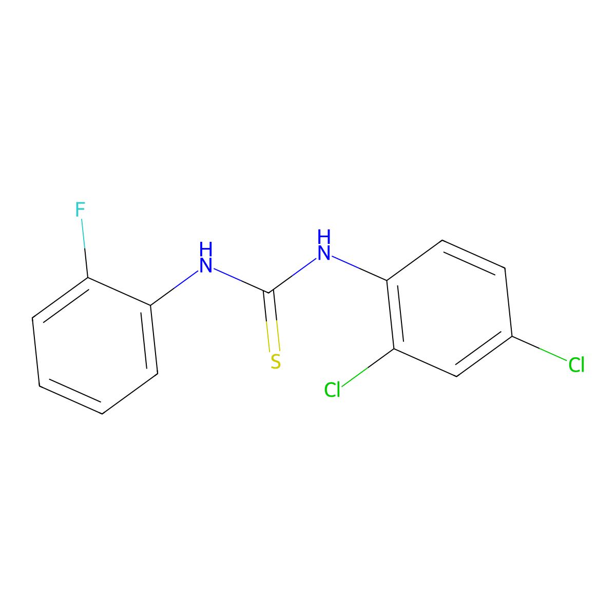 1-(2,4-Dichlorophenyl)-3-(2-fluorophenyl)thiourea molecular structure, CAS 503022-91-1