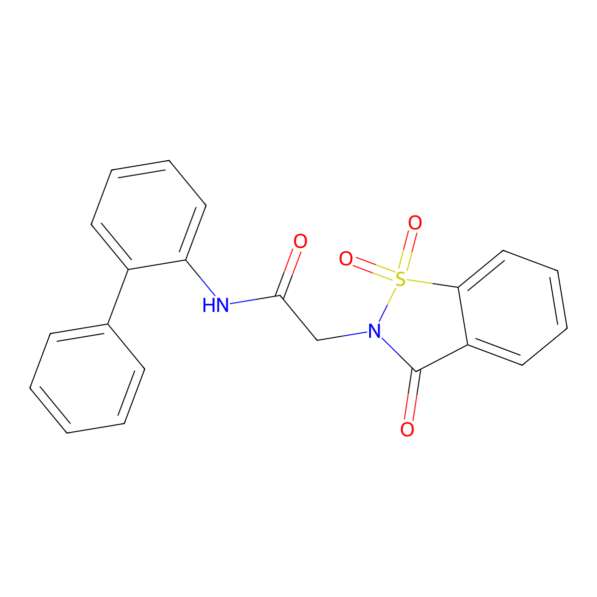N-(2-phenylphenyl)-2-(1,1,3-trioxo-1,2-benzothiazol-2-yl)acetamide molecular structure, CAS 503024-08-6