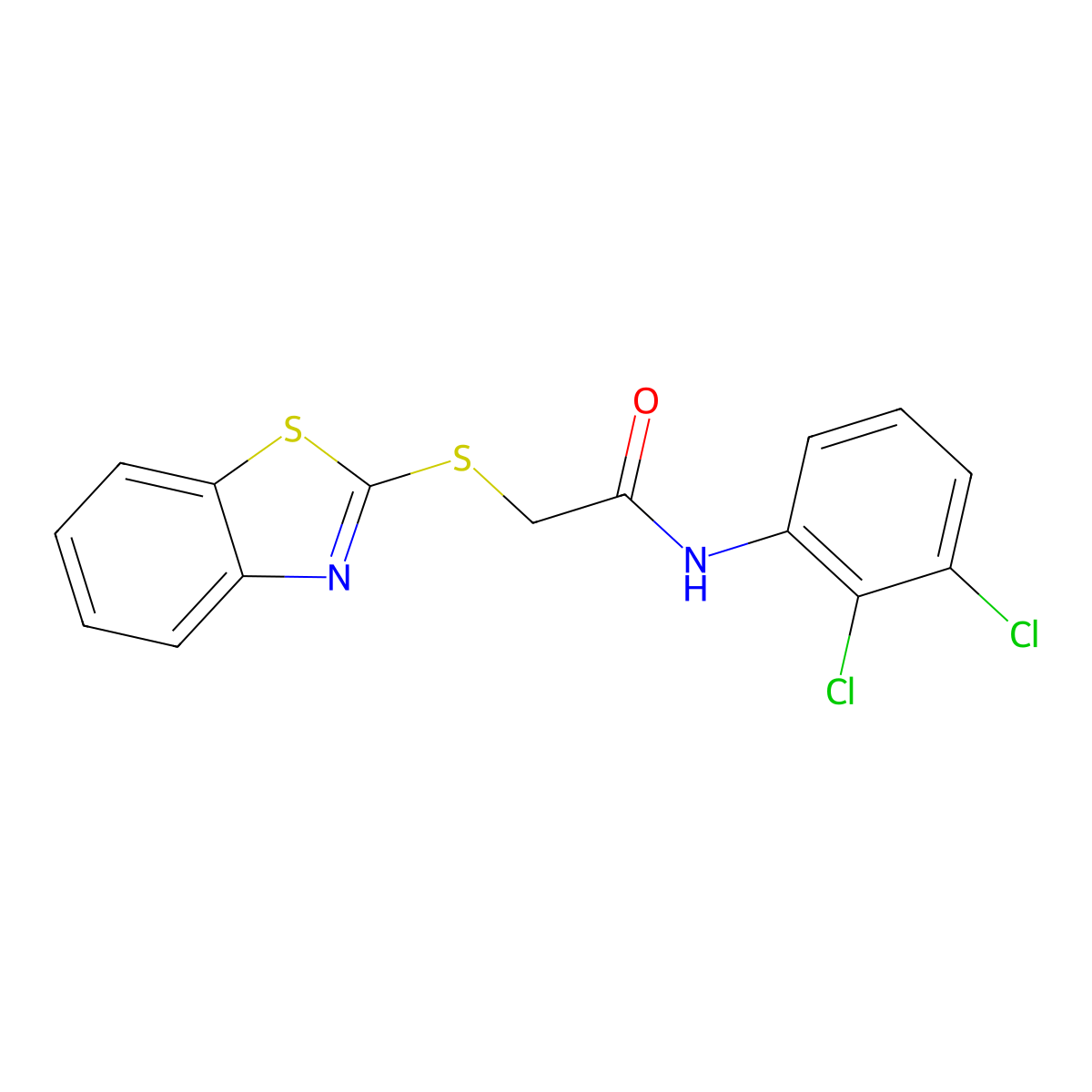 2-(1,3-benzothiazol-2-ylsulfanyl)-N-(2,3-dichlorophenyl)acetamide molecular structure, CAS 503030-33-9