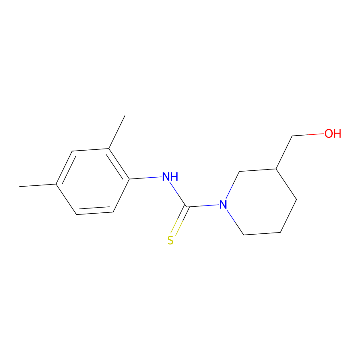 N-(2,4-dimethylphenyl)-3-(hydroxymethyl)piperidine-1-carbothioamide molecular structure, CAS 503037-79-4