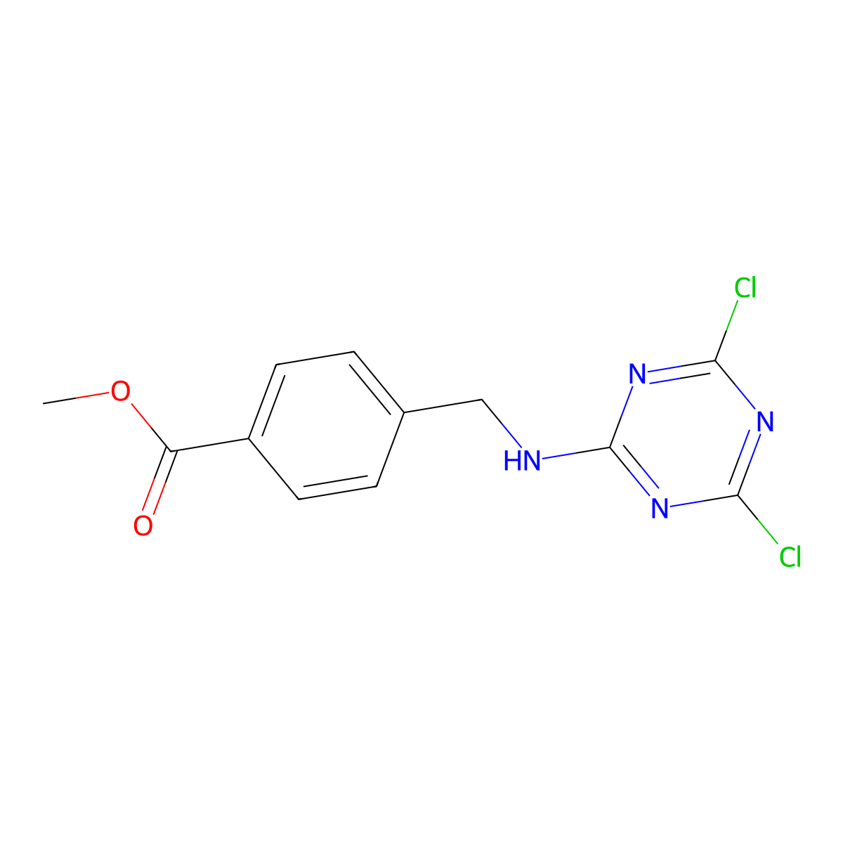 Methyl-4-[(4,6-dichloro-[1,3,5]triazin-2-yl-amino)-methyl]-benzoate molecular structure, CAS 503038-95-7