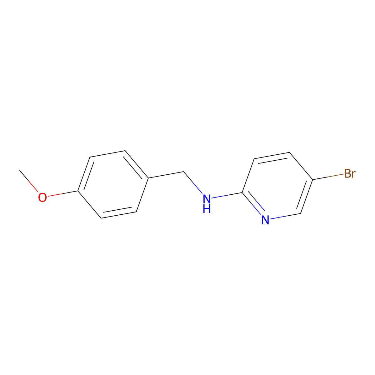 5-bromo-N-(4-methoxybenzyl)pyridin-2-amine molecular structure, CAS 503039-05-2