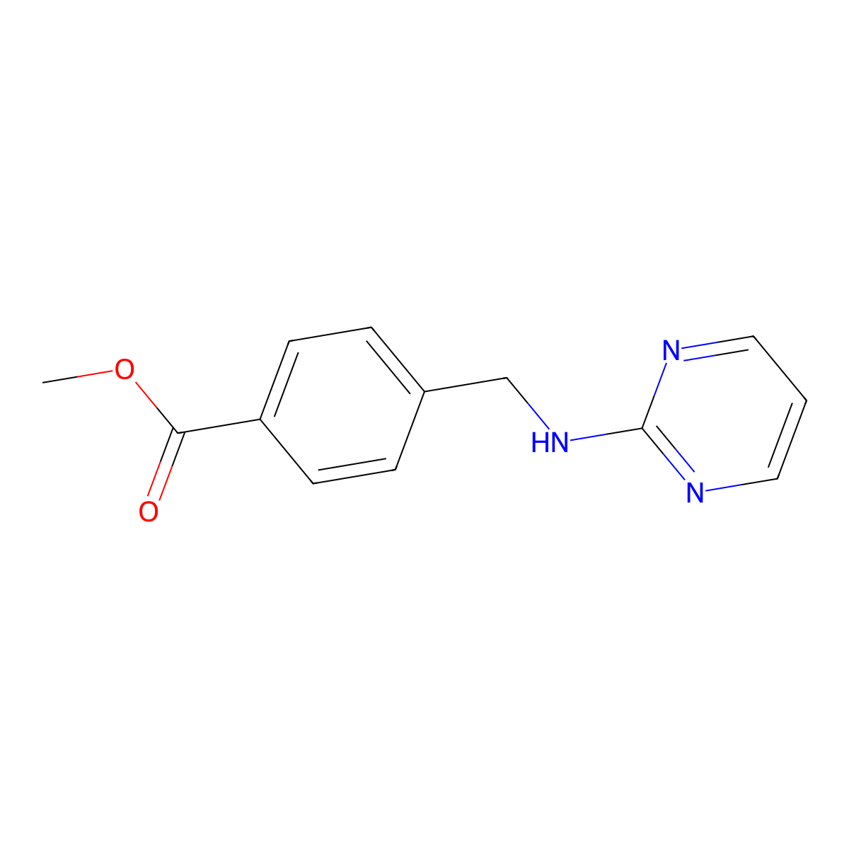 Methyl 4-{[(pyrimidin-2-yl)amino]methyl}benzoate molecular structure, CAS 503039-42-7