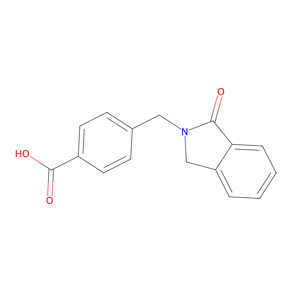 4-((1-Oxoisoindolin-2-yl)methyl)benzoic acid molecular structure, CAS 503039-50-7
